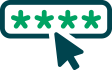 Password management icon representing secure IT solutions for small businesses and streamlined technology services.